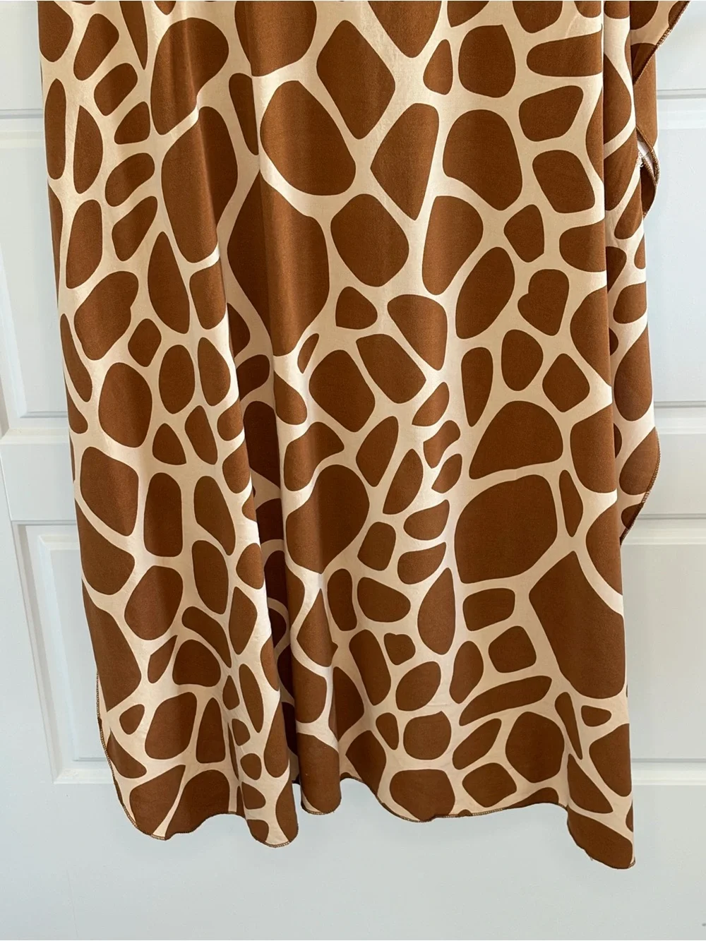 Women’s Giraffe Print Swim Coverup Kaftan Brown/Cream Neutral One Size Resort